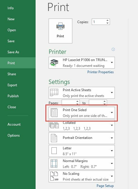 Hướng dẫn in ấn trong Excel đối với máy hỗ trợ in 2 mặt