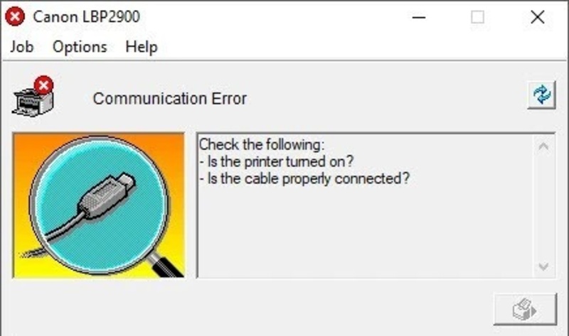 Máy in canon 2900 báo lỗi cáp