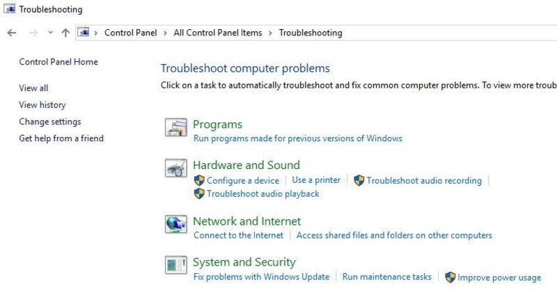 Sử dụng "Trình khắc phục sự cố" (Troubleshooter) của Windows