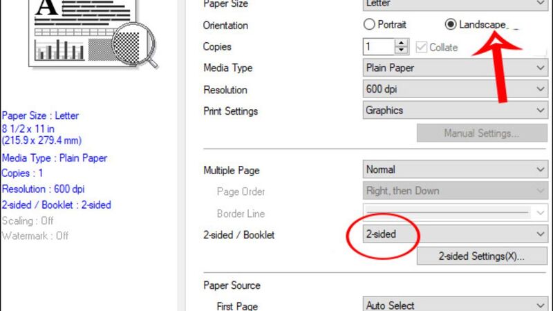 Cách in ngang file PDF