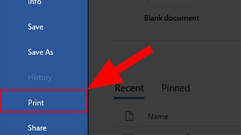 Vào File và chọn Print