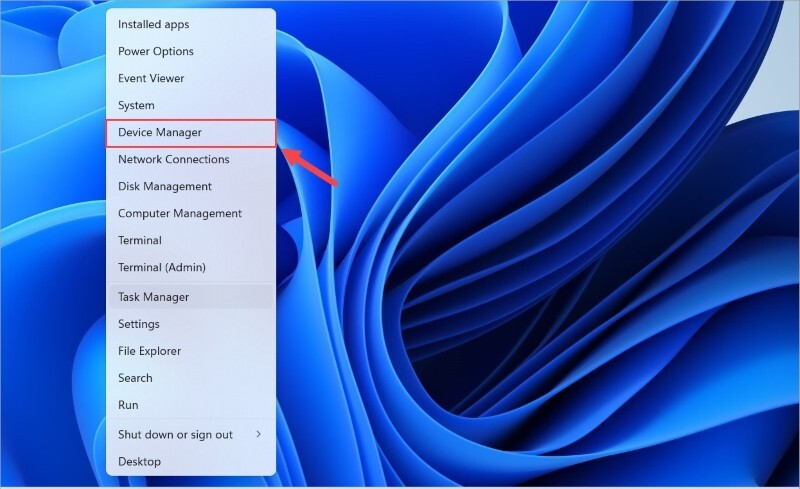 Mở Device Manager 